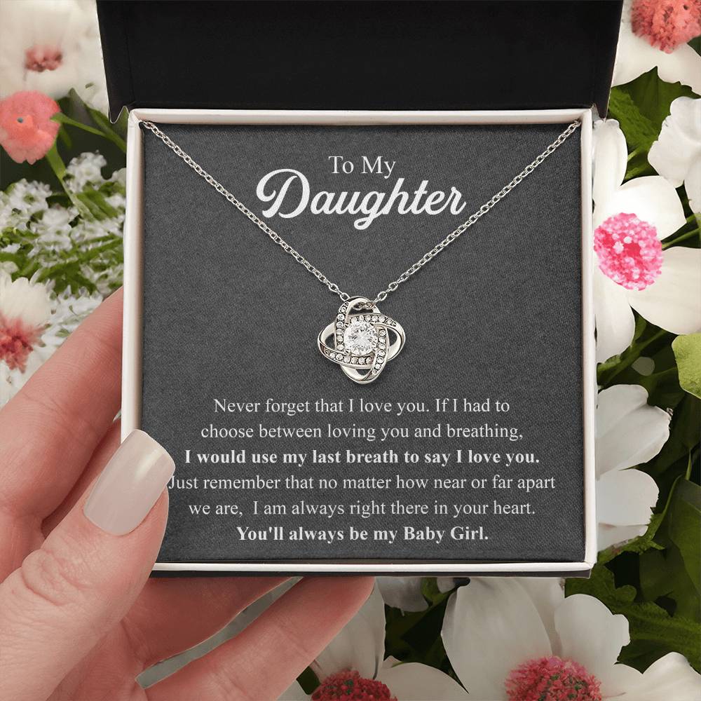 To My Daughter Necklace Gift From Mom Mothers Day Gift For Daughter From Mother Sentimental Jewelry Gifts For Daughter From Mom 1 Love Knot Necklace
