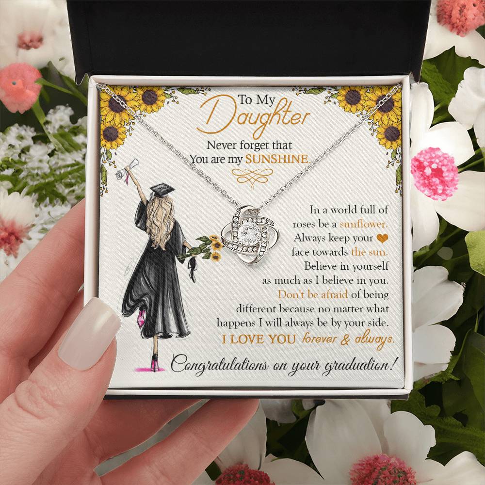 To My Daughter On Your Graduation Gift For Daughter From Mom Dad Daughter Graduatio Love Knot Necklace
