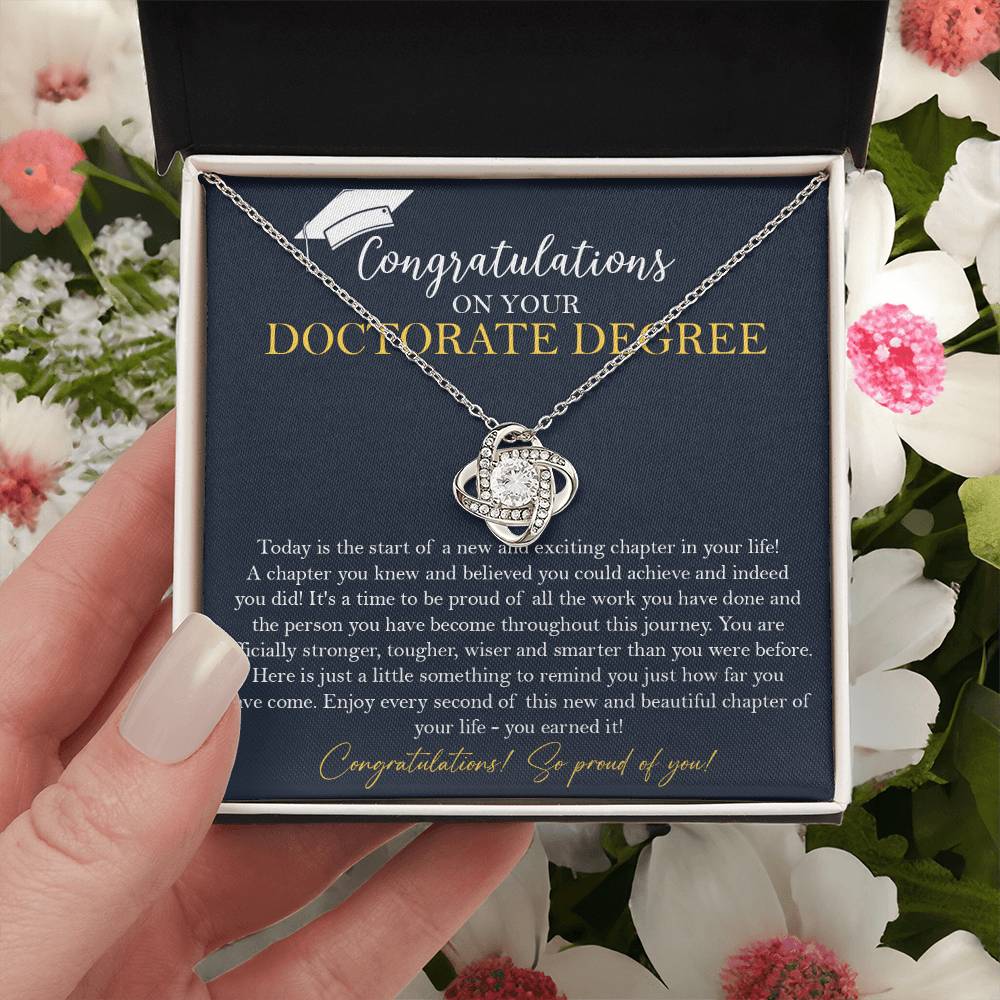 Doctorate Degree Graduation Gift Necklace Graduating Class Of 2022 Doctoral Degree Graduation Gift F Love Knot Necklace