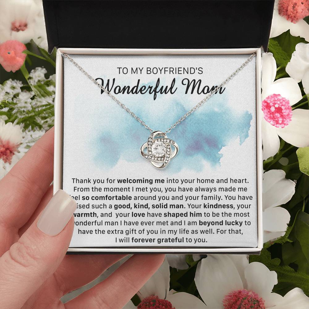 Gift For Boyfriend's Mom Comfortable Solid Man Love Knot Necklace Love Knot Necklace