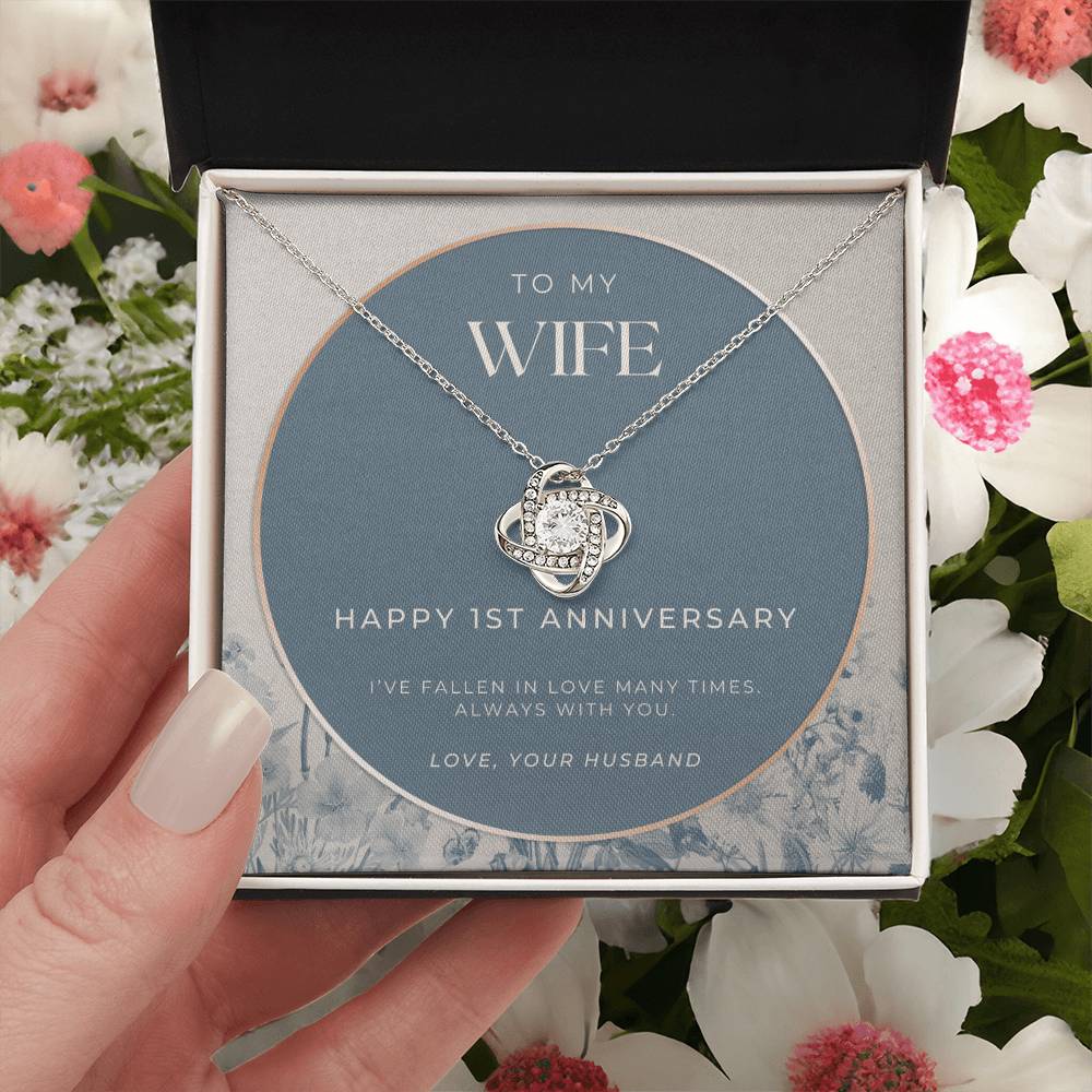 1 Year Anniversary Gift For Wife 1 Year Anniversary Gifts 1 Year Wedding Anniversary Gift Ideas 1St Wedding Anniversary Gift F(2) Love Knot Necklace