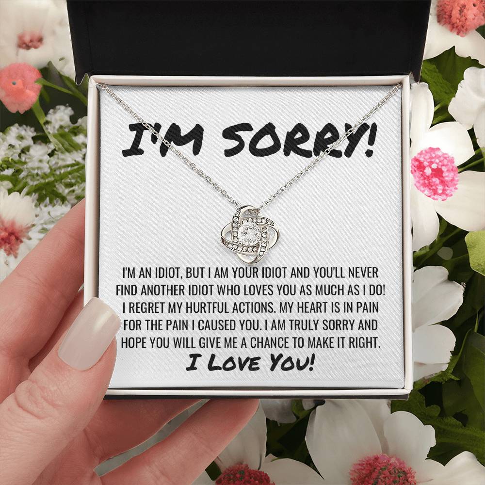 Sorry Apology Necklace Love Knot Necklace