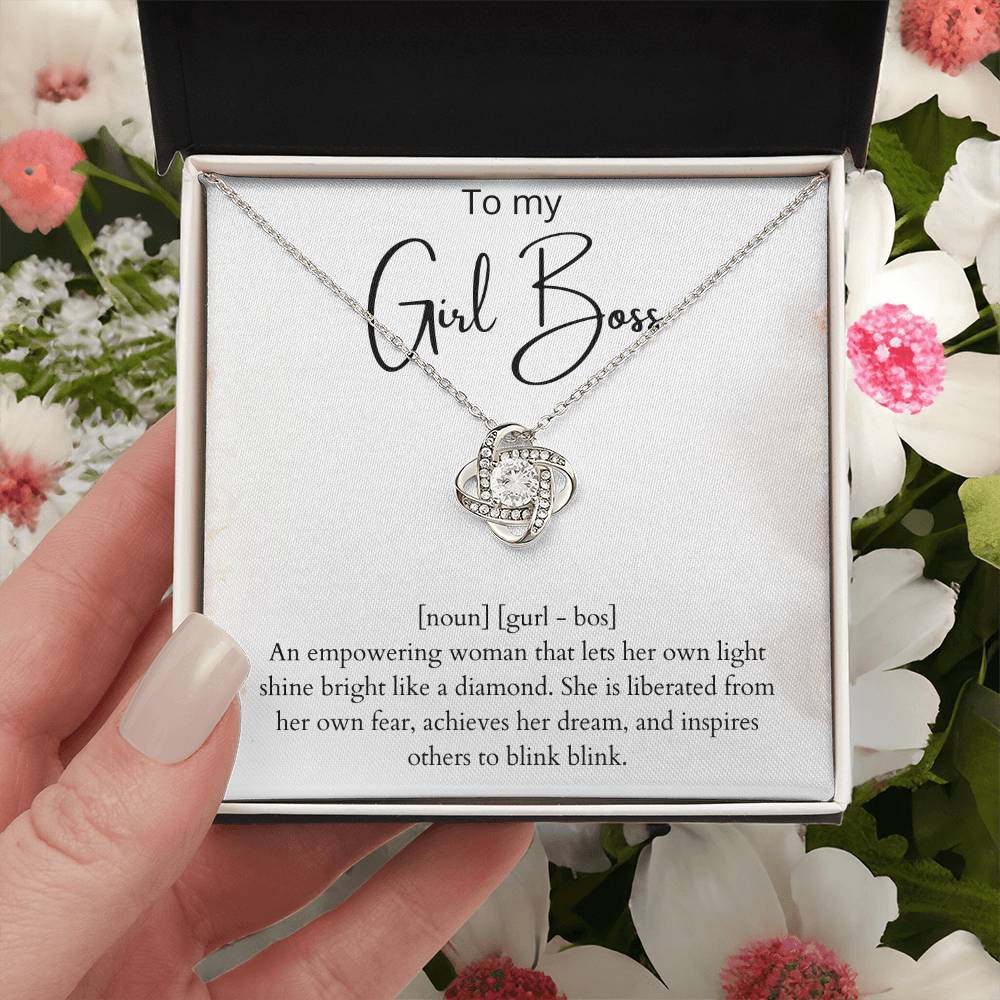 Girl Boss Gift. To My Girl Boss Friend. Gift For A Friend. To My Best F Love Knot Necklace