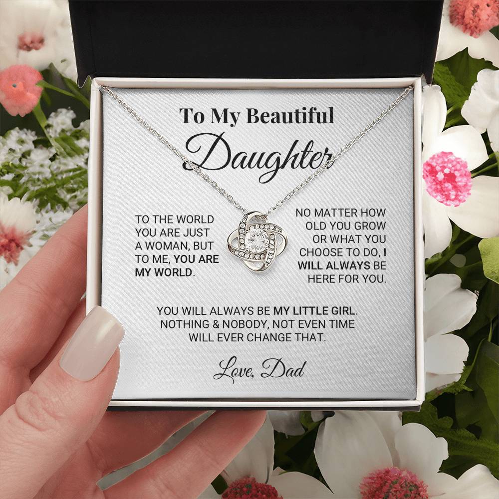 My Little Girl Daughter - Love Knot Necklace
