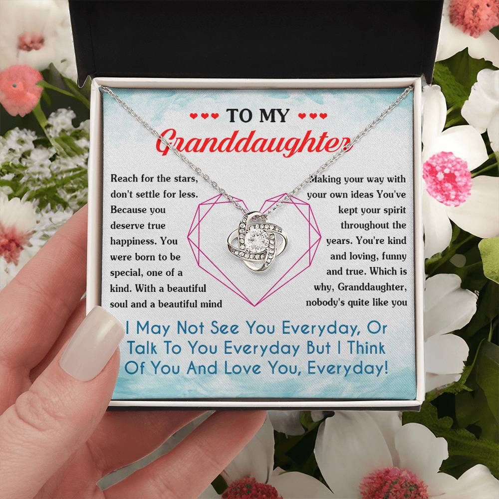 To My Granddaughter Necklace From Grandma Love Knot Necklace