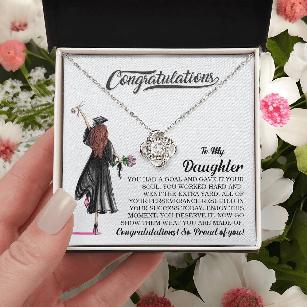To My Daughter Graduation Gift Graduation Necklace For Her College Graduation Gift High School Senior Graduation Love Knot Necklace