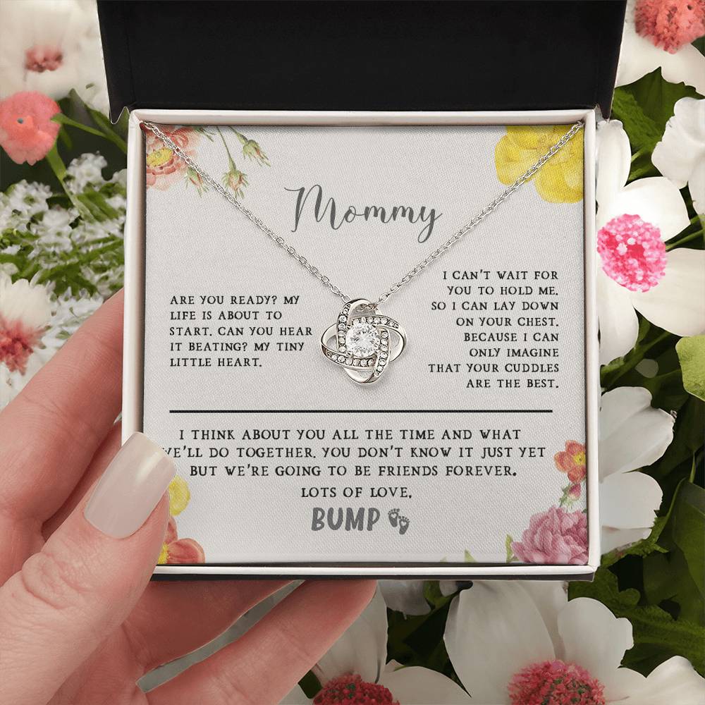 Mommy Are You Ready - Mother's Day Gift Love Knot Necklace