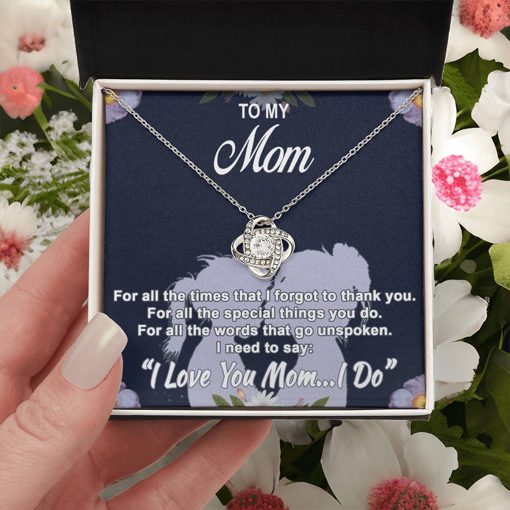 To My Mom For All The Times High-Quality Necklace With A Special Message Card Love Knot Necklace