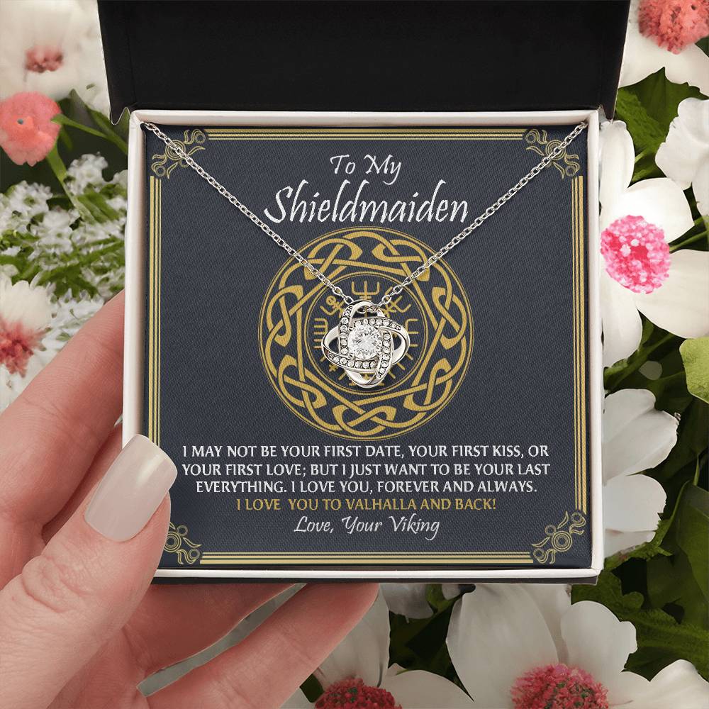 To My Shieldmaiden Knot Necklace Gift For Wife Girlfriend Anniversar Love Knot Necklace