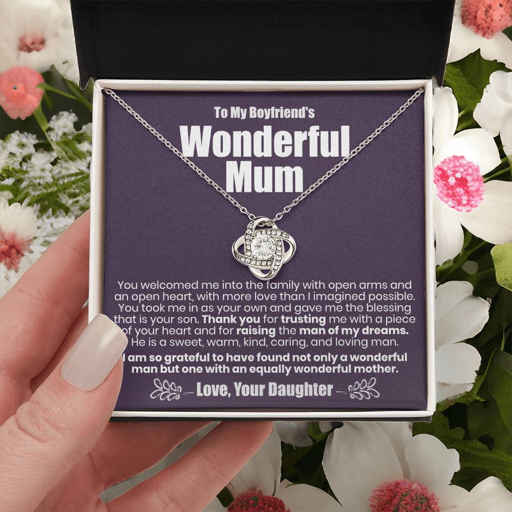 To My Boyfriend's Wonderful Mum - The Love Knot Necklace Love Knot Necklace