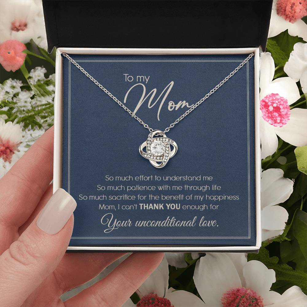 Gift For Mom From Daughter Or Son To My Mom Necklace Mom Birthday Thank You Gift For Mom Mother's Day Gift Love Knot Necklace