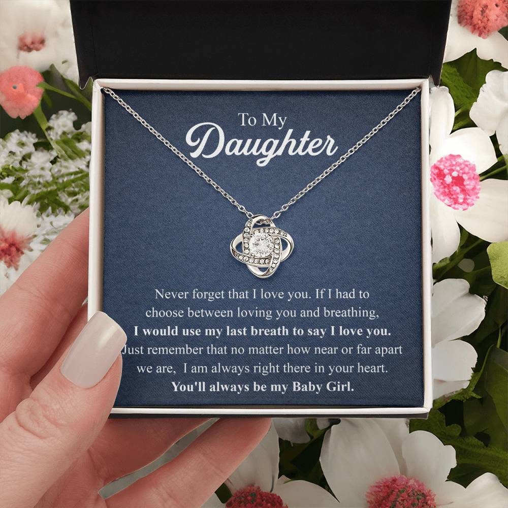 To My Daughter Necklace Gift From Mom Mothers Day Gift For Daughter From Mother Sentimental Jewelry Gifts For Daughter From Mom 2 Love Knot Necklace