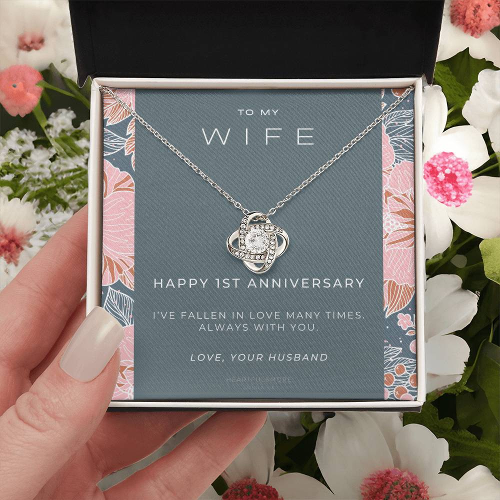1 Year Anniversary Gift For Wife 1 Year Anniversary Gifts 1 Year Wedding Anniversary Gift Ideas 1St Wedding Anniversary Gift F(6) Love Knot Necklace