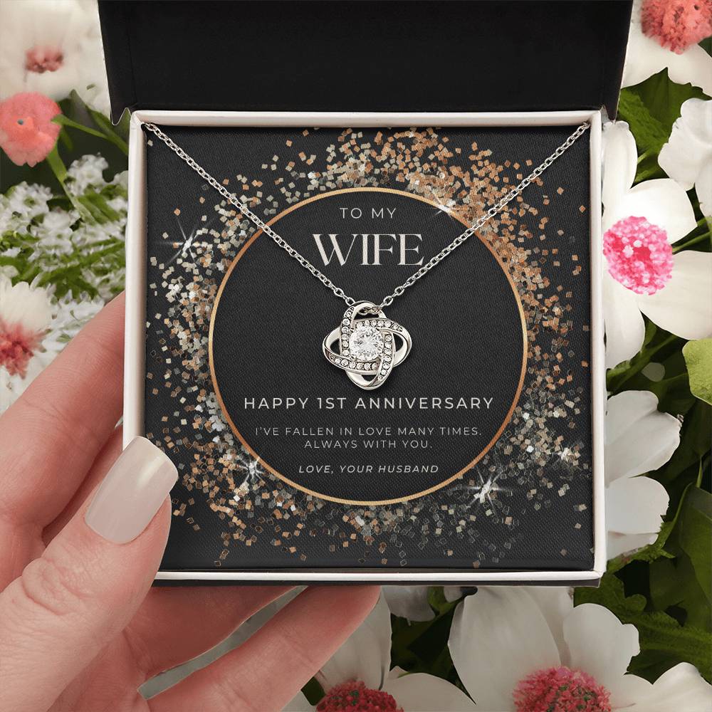 1 Year Anniversary Gift For Wife 1 Year Anniversary Gifts 1 Year Wedding Anniversary Gift Ideas 1St Wedding Anniversary Gift F(4) Love Knot Necklace