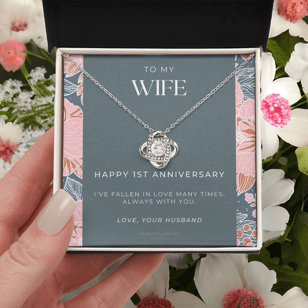 1 Year Anniversary Gift For Wife 1 Year Anniversary Gifts 1 Year Wedding Anniversary Gift Ideas 1St Wedding Anniversary Gift F(9) Love Knot Necklace