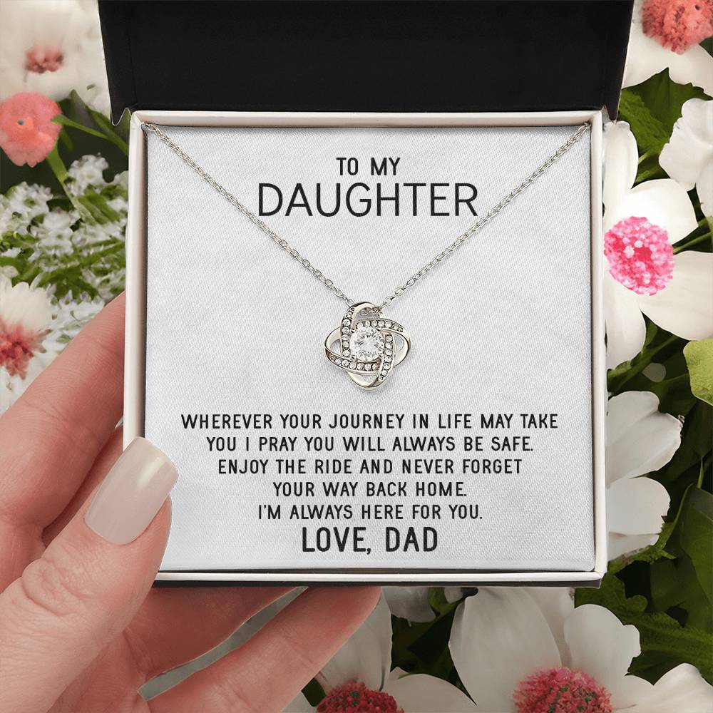 To My Daughter Necklace Gift From Dad Mothers Day Gift For Daughter From Father Sentimental Jewelry Gifts For Dad - Love Knot Necklace