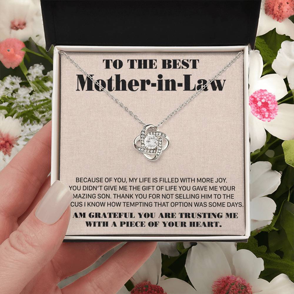 Gift For Mother-In-Law More Joy 2 Love Knot Necklace Love Knot Necklace