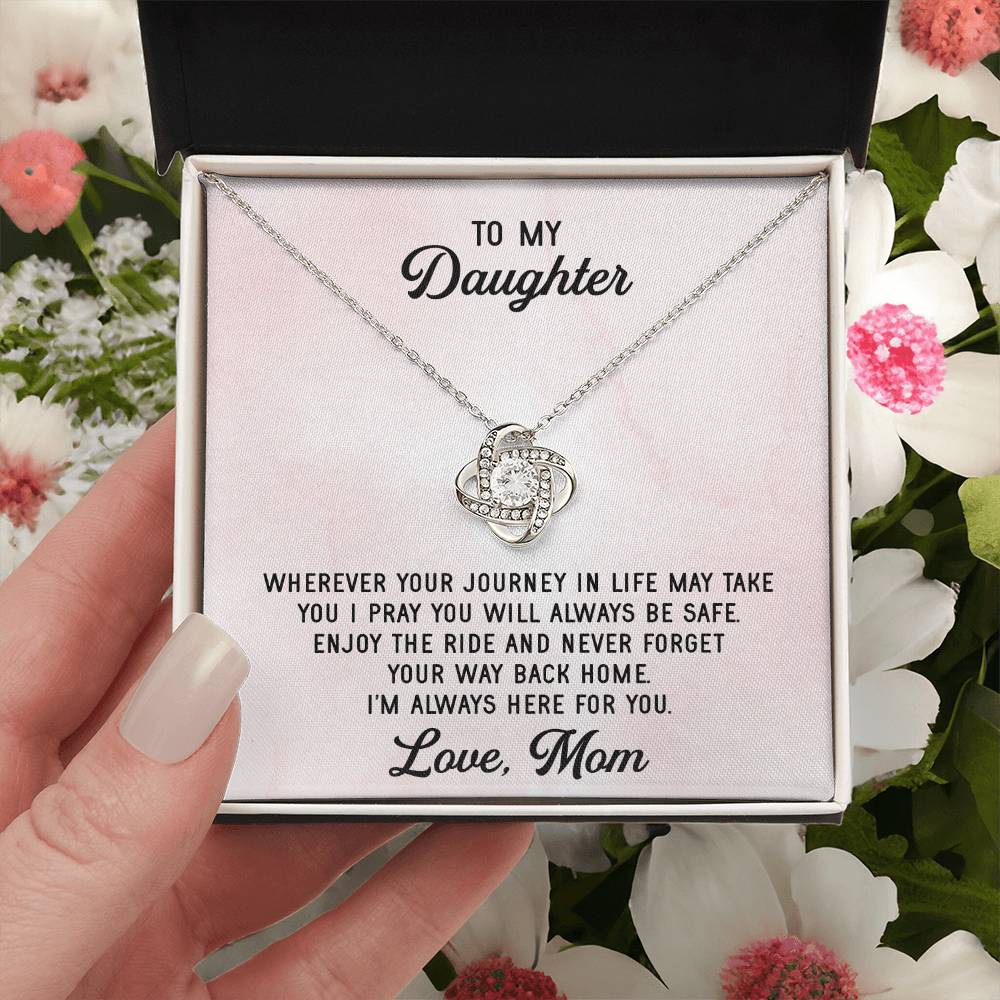 To My Daughter Necklace Gift From Mom Mothers Day Gift For Daughter From Mother Sentimental Jewelry Gifts For Daughter Love Knot Necklace