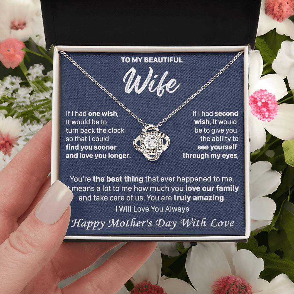 Gift For Wife 2 Wish Amazing Happy Love Knot Necklace Love Knot Necklace