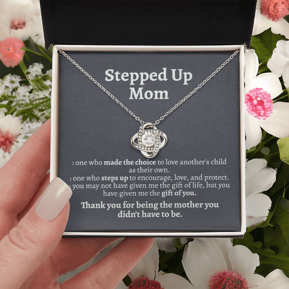 Meaningful Stepmom Gift Thank You Stepmom Bonus Mom Necklace Unbiological Mom Gift Love Knot Necklace