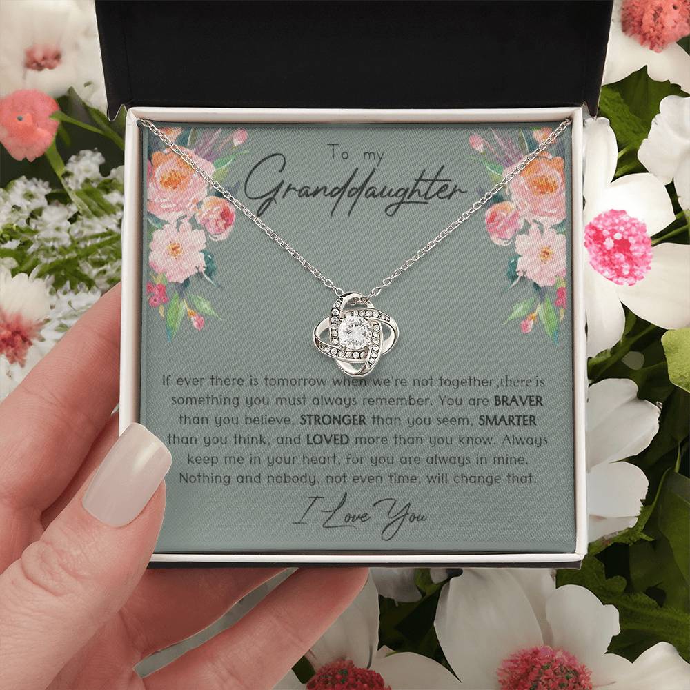 Granddaughter Gift From Grandparents Granddaughter Necklace From Grandma Love Knot Necklace