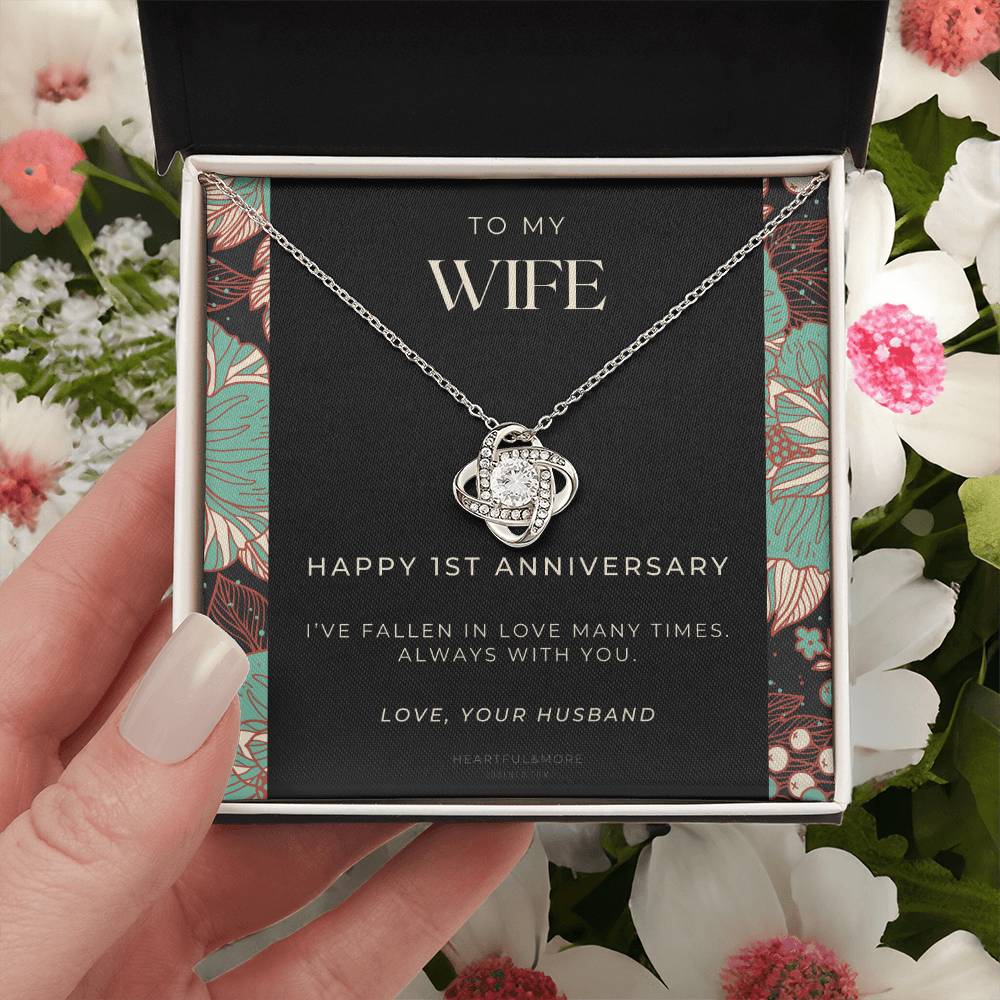 1 Year Anniversary Gift For Wife 1 Year Anniversary Gifts 1 Year Wedding Anniversary Gift Ideas 1St Wedding Anniversary Gift F(10) Love Knot Necklace