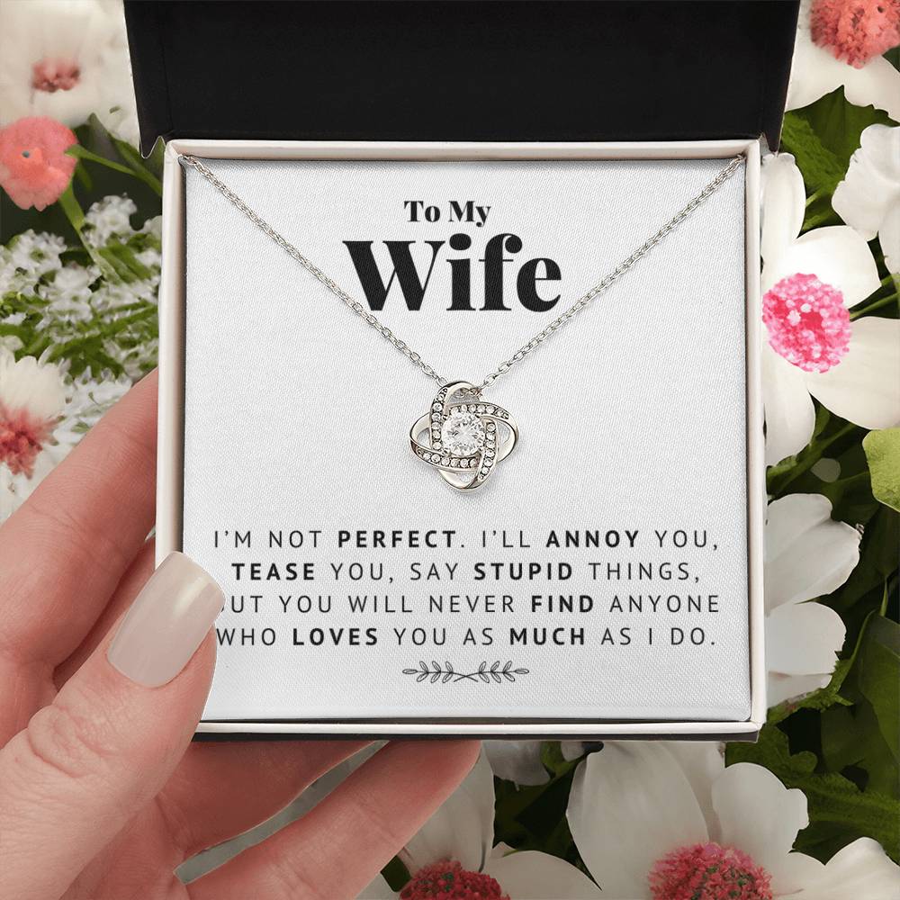 To My Wife - I Lo Love Knot Necklace