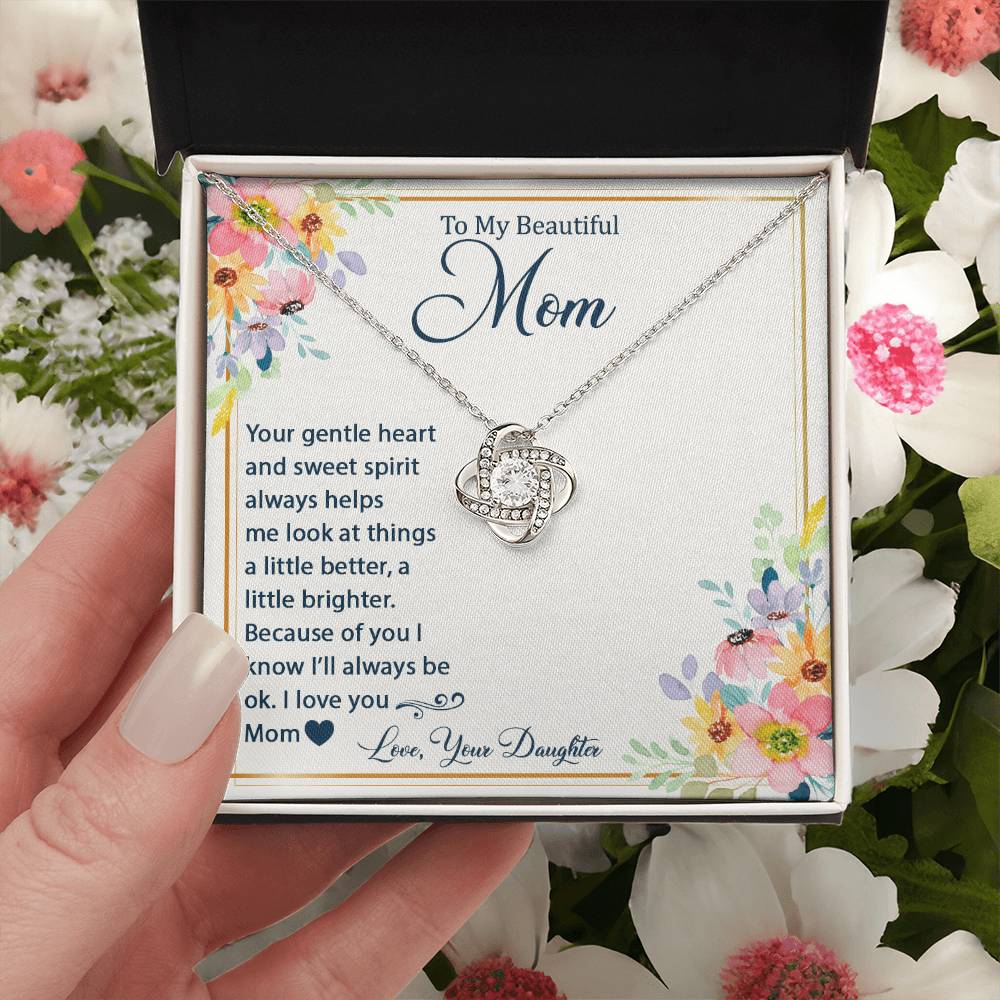 Mother's Day Happy Birthday Or Just T Say Mom I Love You Love Knot Necklace