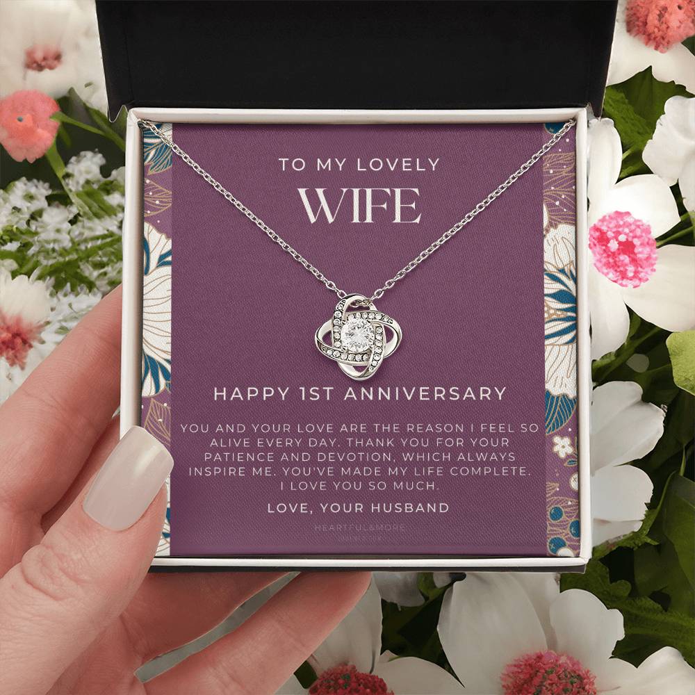 1 Year Anniversary Gift For Wife 1 Year Anniversary Gifts 1 Year Wedding Anniversary Gift Ideas 1St Wedding Anniversary Gift F(11) Love Knot Necklace