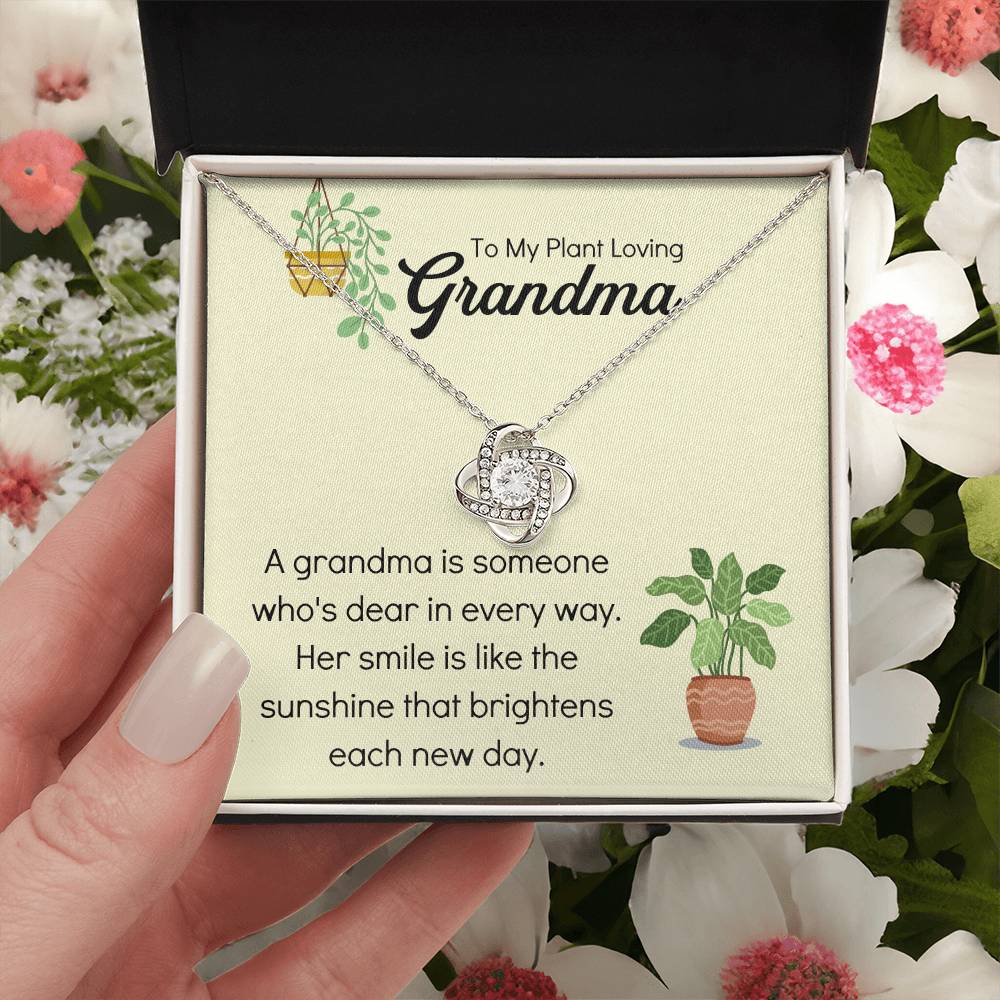 Plant Loving Gifts For Mothers Day Presents For Grandma Birthday Plant Lover Gift From Granddaughter Necklace Gift From Grandkids Love Knot Necklace