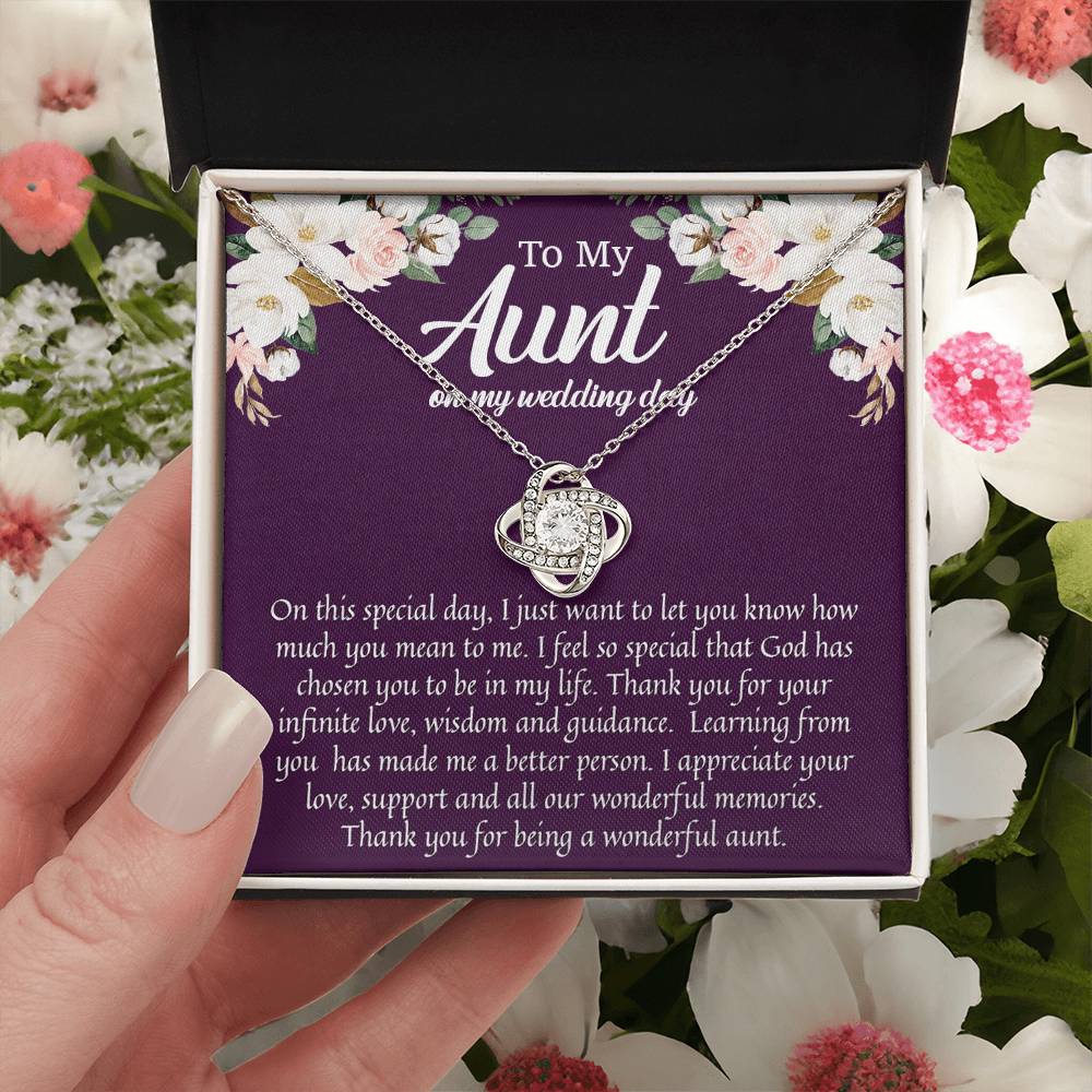 To My Aunt On My Wedding Day Wedding Gift For Aunt From Bride Niece To Aunt Sentimental Gift Love Knot Necklace