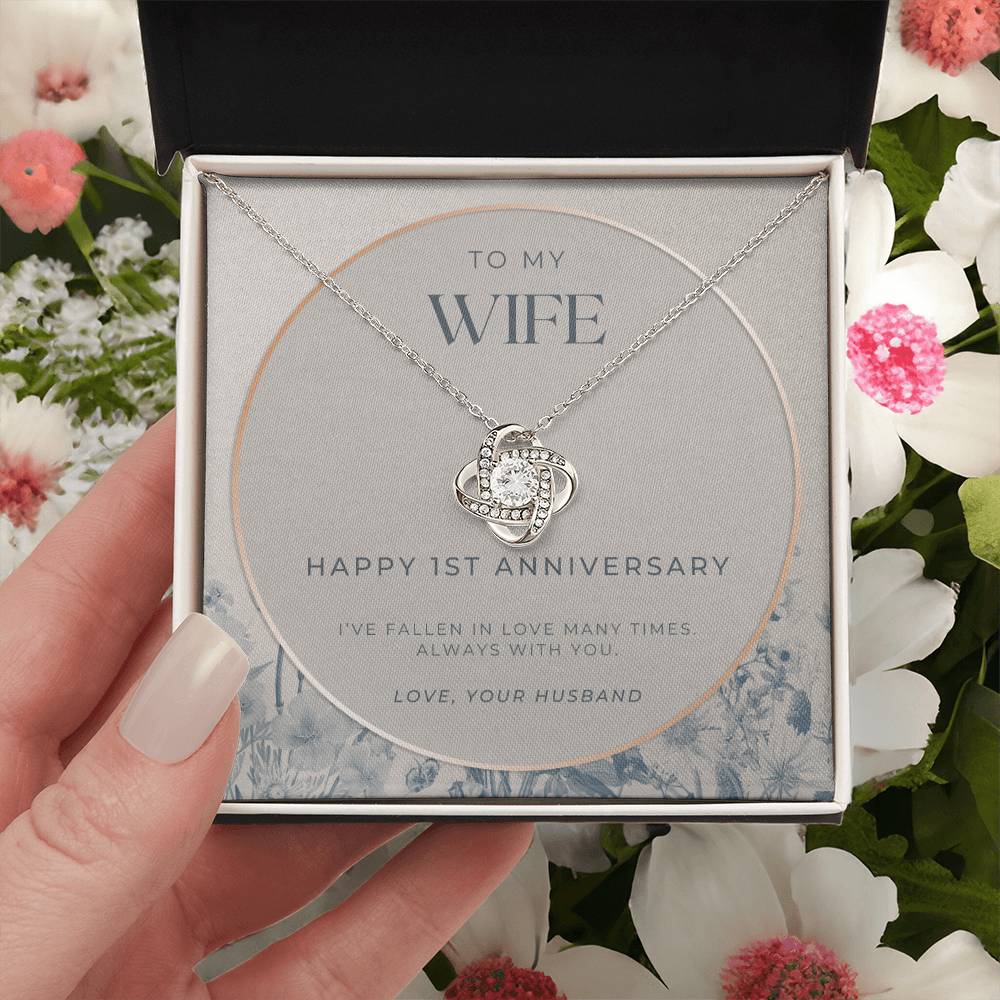1 Year Anniversary Gift For Wife 1 Year Anniversary Gifts 1 Year Wedding Anniversary Gift Ideas 1St Wedding Anniversary Gift F(3) Love Knot Necklace