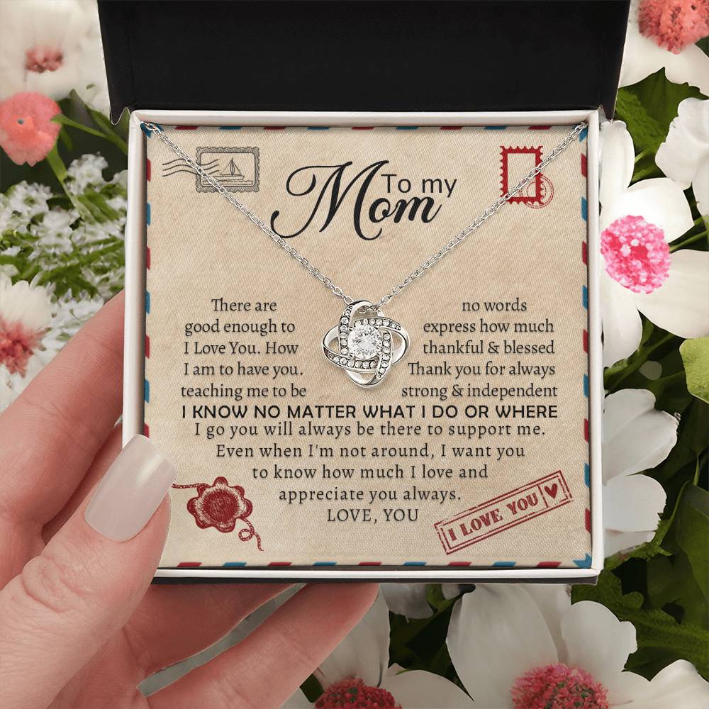 Gift To Mother Love Knot Mother'S Day Gift Necklace Gift For Mother Mother Gift From Daughter Mother Gift From Son Mother Messag Love Knot Necklace