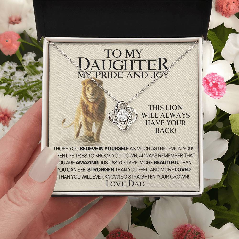 To My Daughter My Pride And Joy! Gift Necklace Fr Love Knot Necklace