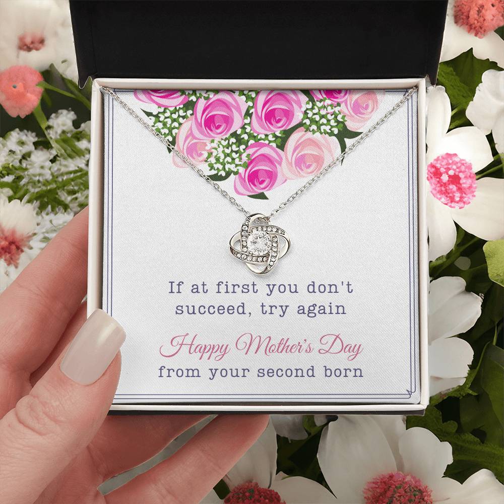 Second Born Mother's Day Gift Love Knot Necklace