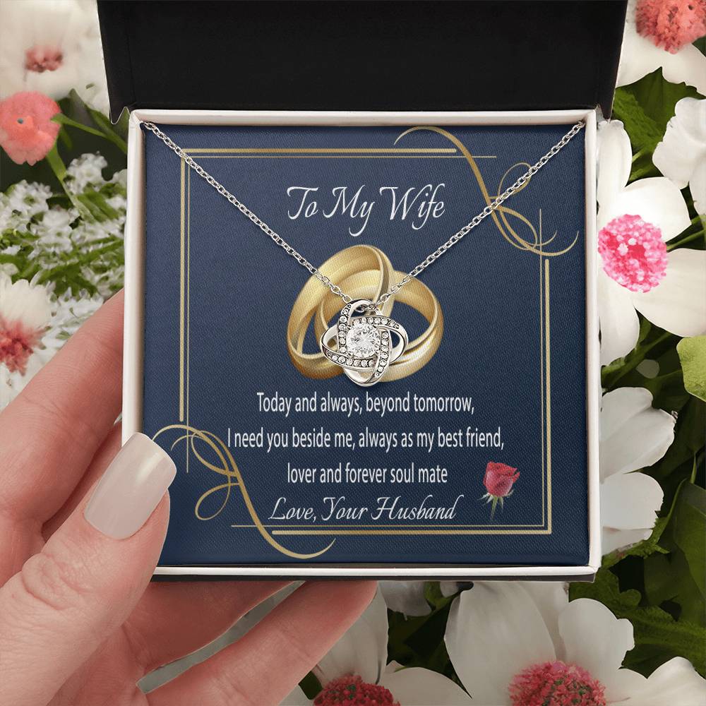 To My Wife Gift Necklace Message Card Necklace For Wife Gift Necklace To Wife From Husband Wife Anniversary Gift Wife Birthday Gift Ne Love Knot Necklace
