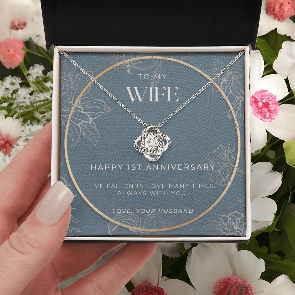 1 Year Anniversary Gift For Wife 1 Year Anniversary Gifts 1 Year Wedding Anniversary Gift Ideas 1St Wedding Anniversary Gift F Love Knot Necklace