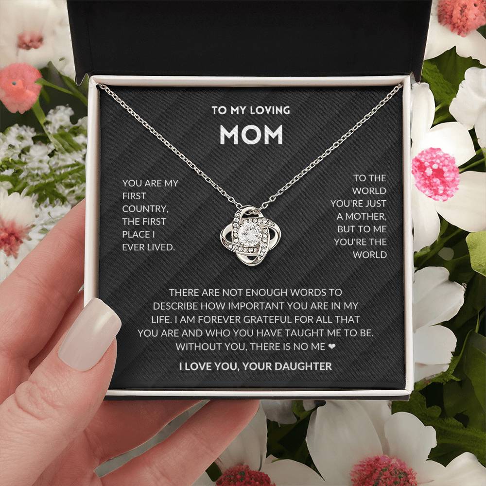 Without You There's No Me - Mother's Day Ne Love Knot Necklace