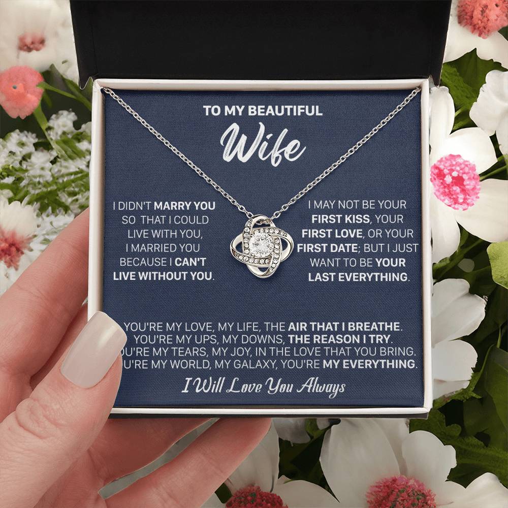 Gift For Wife - Lux Marry I Breath Love Knot Necklace Love Knot Necklace