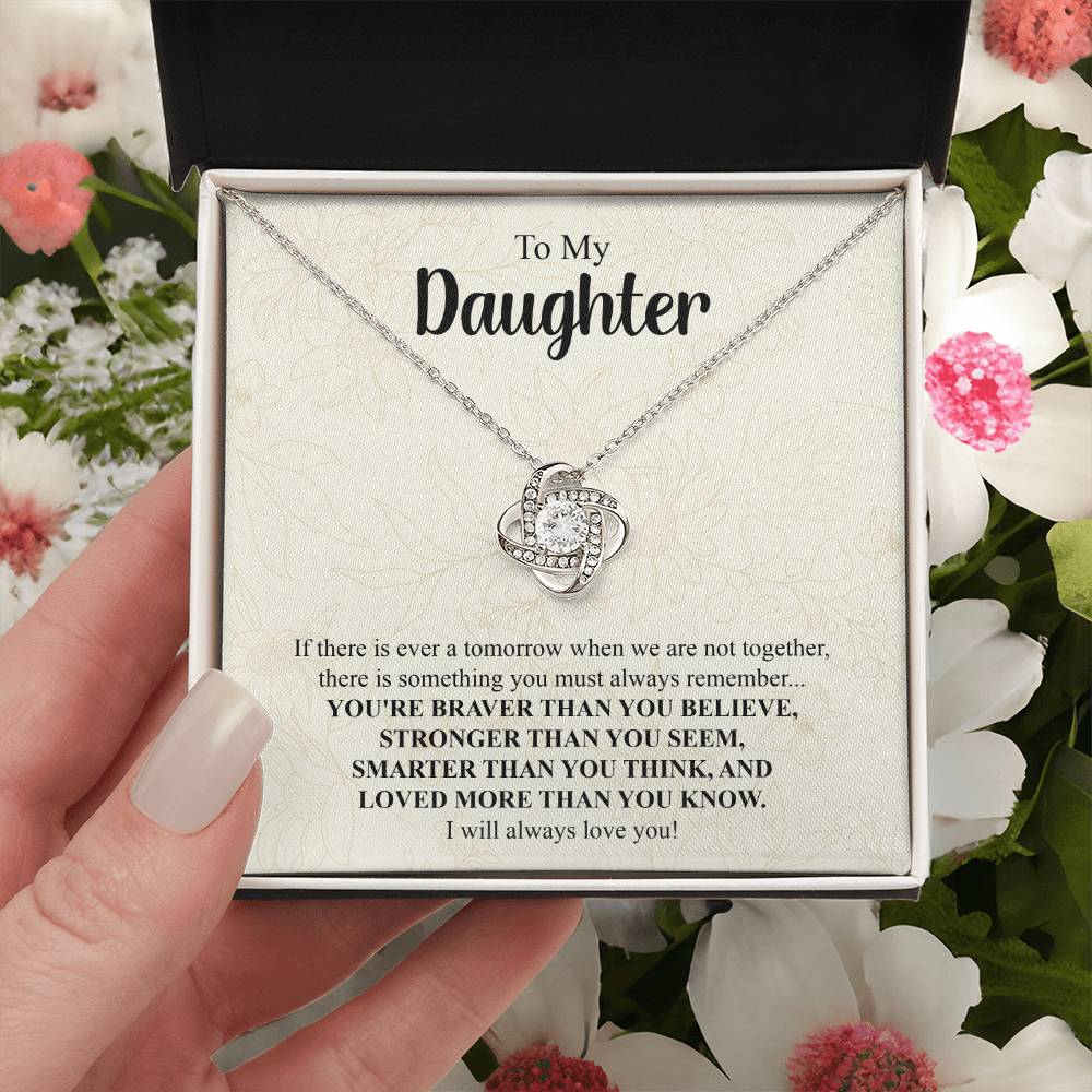 To My Daughter Necklace Gift From Mom Mothers Day Gift For Daughter From Mother Sentimental Jewelry Gifts For Daughter From Mom 4 Love Knot Necklace