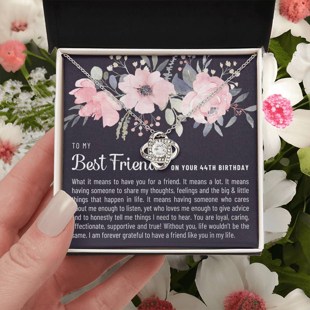 Gift For Best Friend 44Th Birthday 44Th Birthday Gift For Her Meaningful Best Friend 44Th Birthday Necklace Unique Gifts 44Th Bi Love Knot Necklace