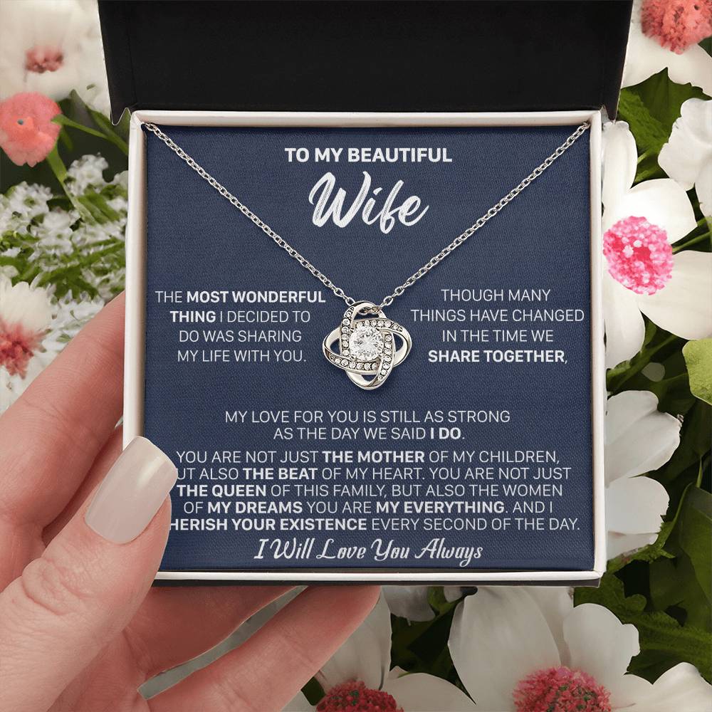 Gift For Wife - Lux I Do The Mother Love Knot Necklace Love Knot Necklace