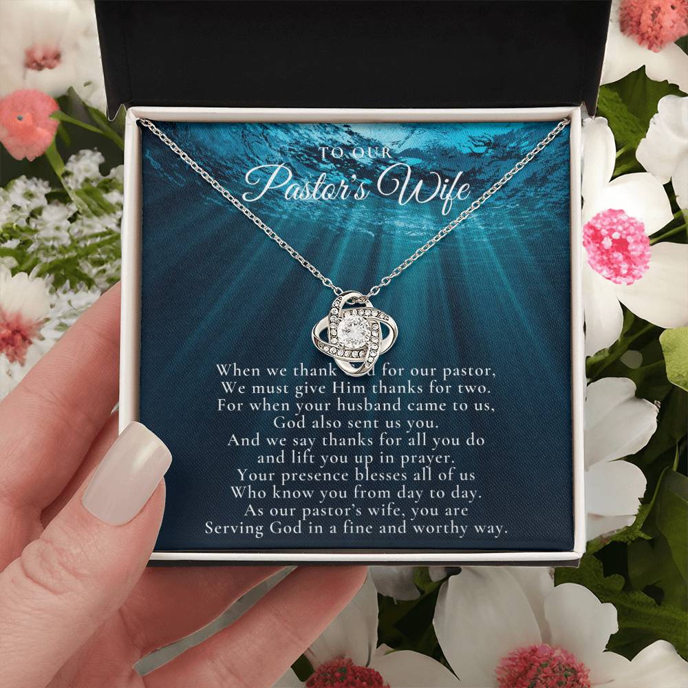 Pastors Wife Appreciation Gift Necklace Bible Study Gift Christmas Present For Pastors Wife Best Preacher Wife Gift Priest Wife Gift Love Knot Necklace