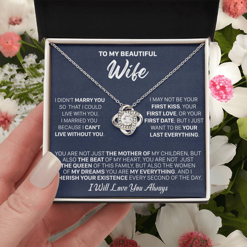 Gift For Wife - Marry The Mother Love Knot Necklace Love Knot Necklace