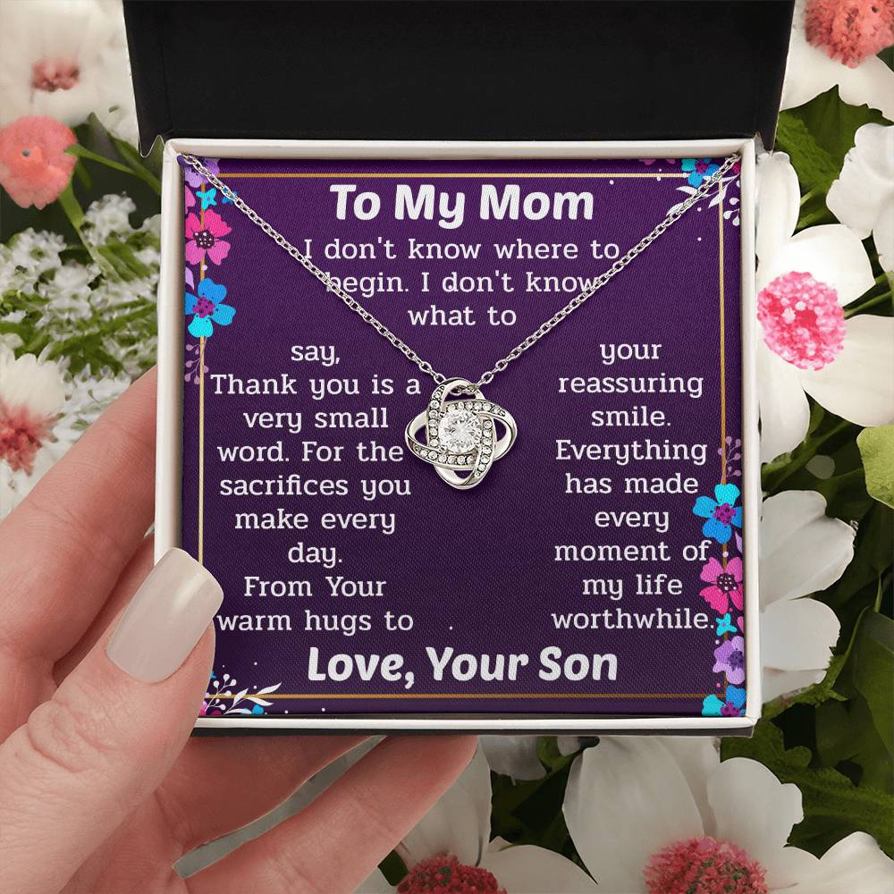 Necklace Gift For Mom From Son Love Knot Necklace