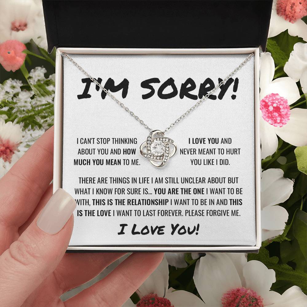 Sorry Apology Necklace 3 Love Knot Necklace
