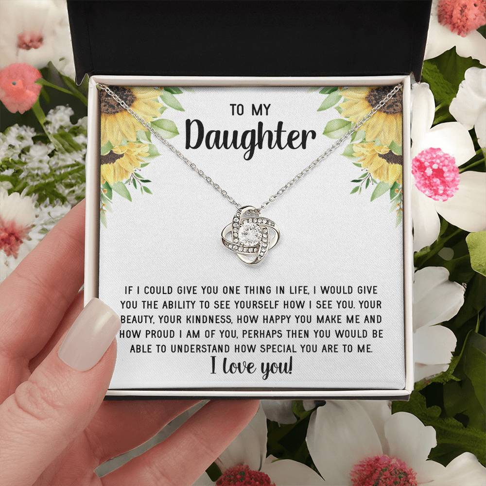 To My Daughter Necklace Gift From Mom Mothers Day Gift For Daughter From Mother Sentimental Jewelry Gifts For Daughter From Mom 9 Love Knot Necklace