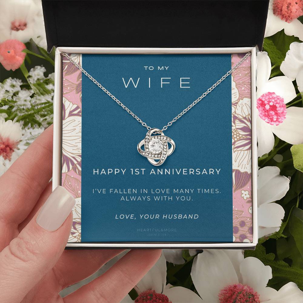 1 Year Anniversary Gift For Wife 1 Year Anniversary Gifts 1 Year Wedding Anniversary Gift Ideas 1St Wedding Anniversary Gift F(8) Love Knot Necklace