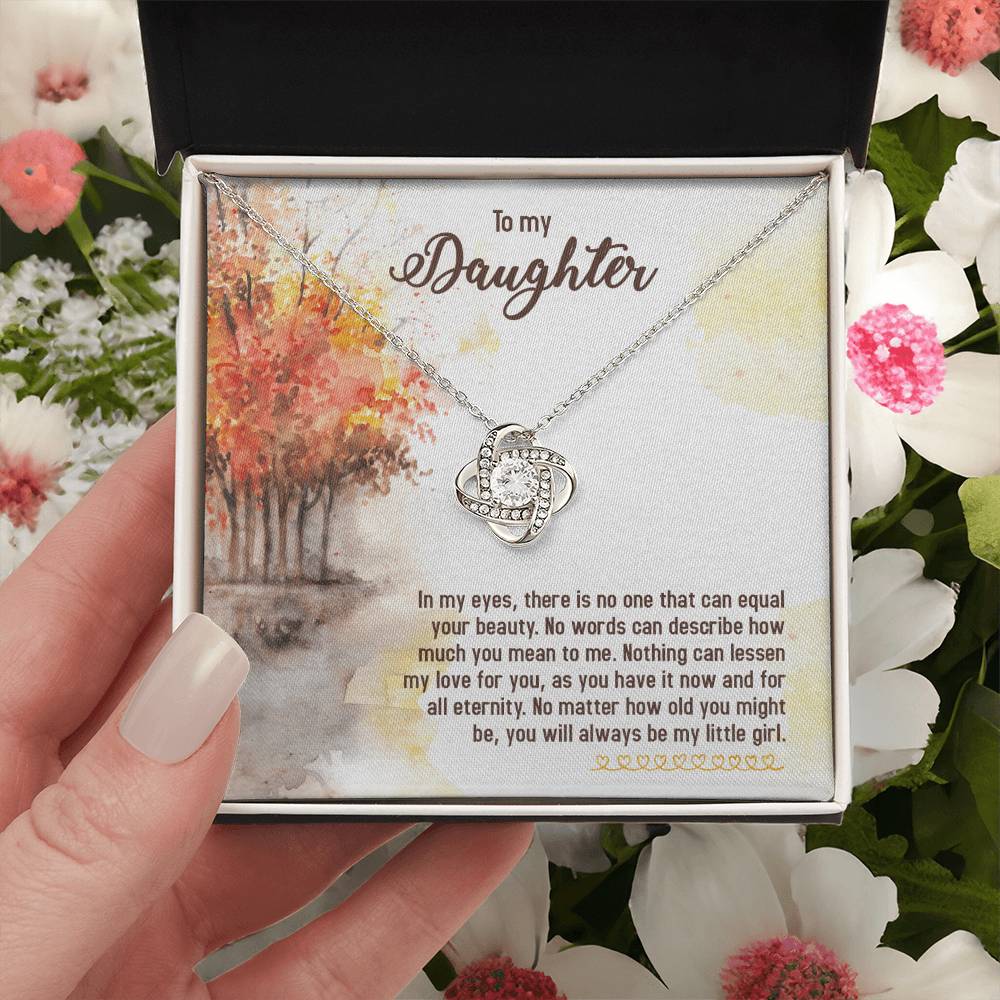 Love You Daughter Love Knot Necklace