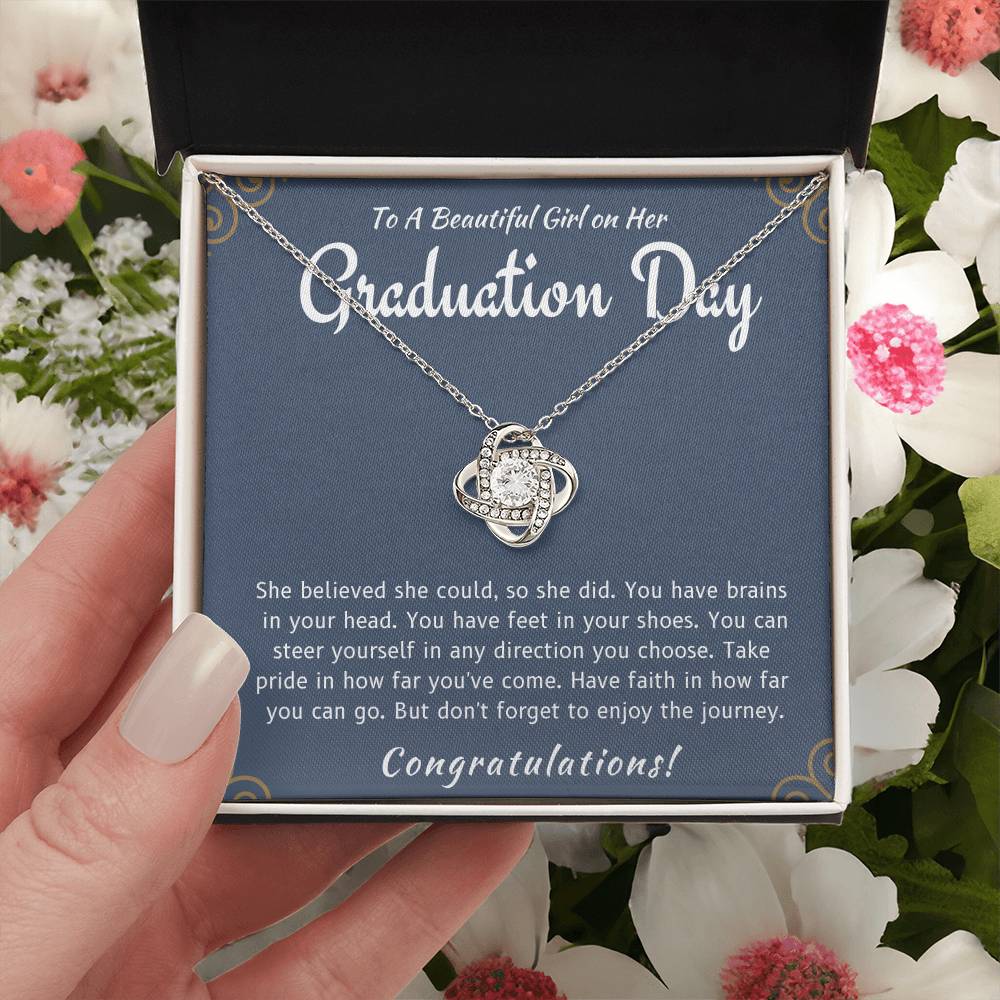 Graduation Day - She Believed She Could Love Knot Necklace